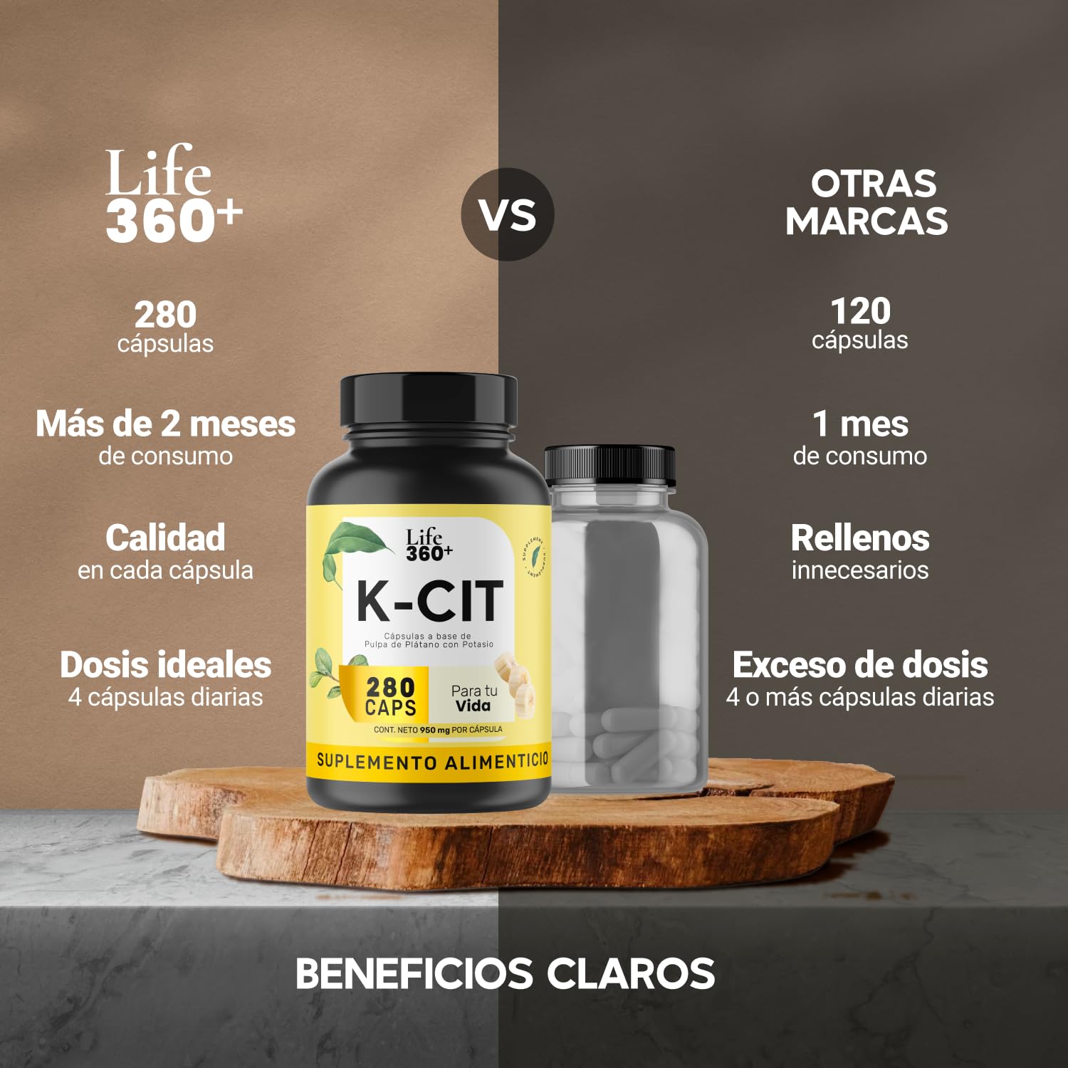 Foto 6 | Suplemento Alimenticio Citrato de Potasio Life 360+ 280 Cápsulas