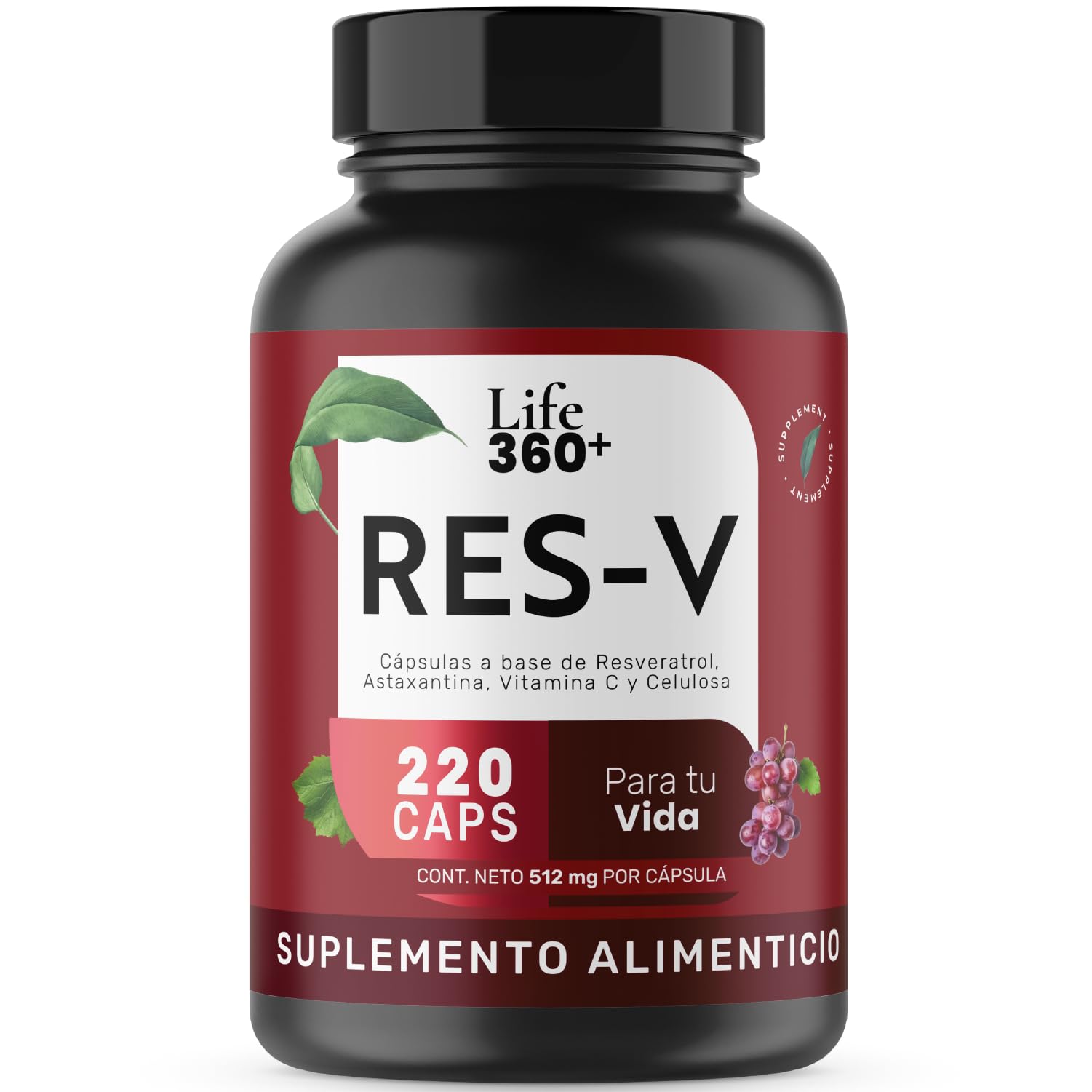 Suplemento Vitamina C y Astaxantina Life 360+ 220 Capsulas