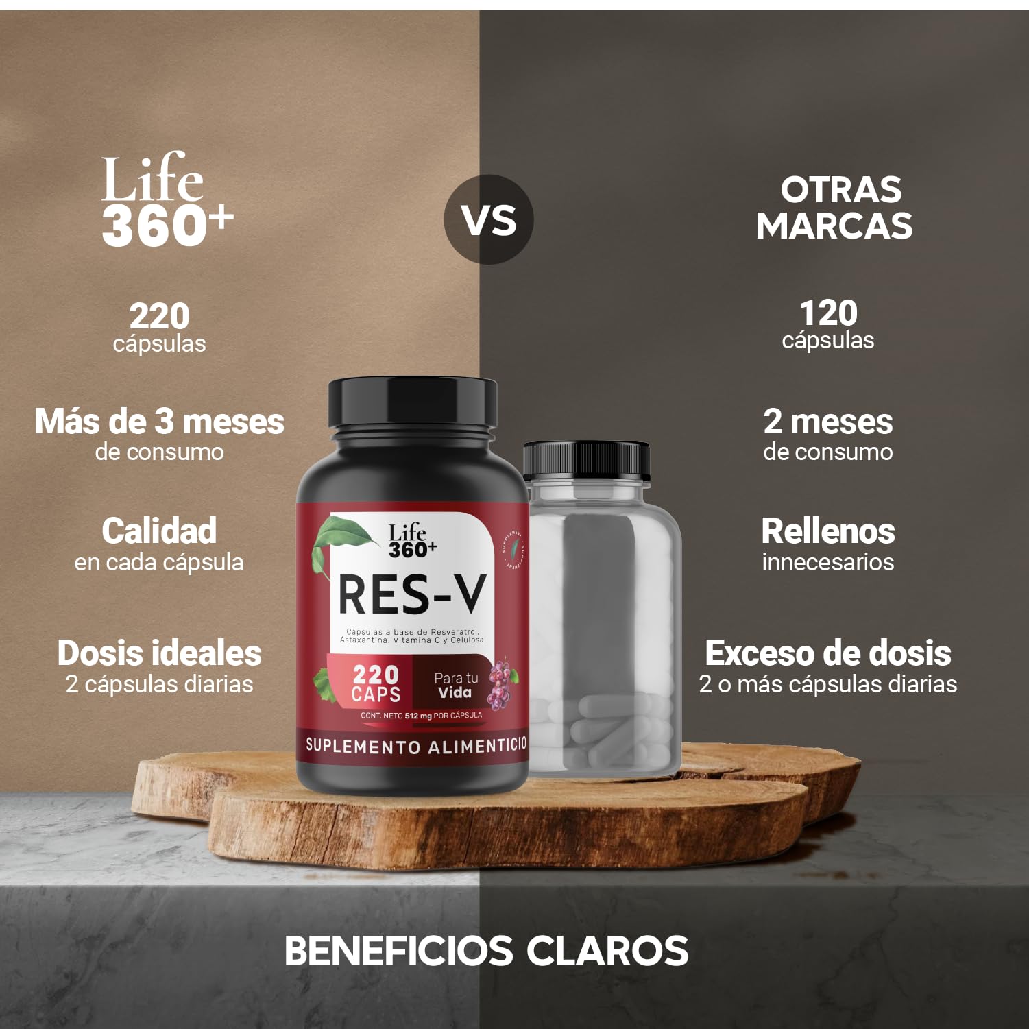 Foto 6 | Suplemento Vitamina C y Astaxantina Life 360+ 220 Capsulas