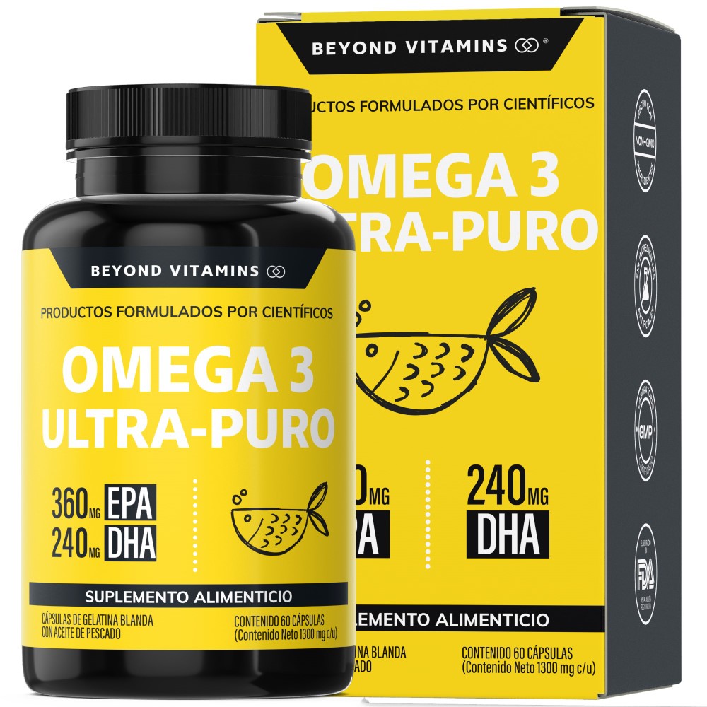 Suplemento Alimenticio Beyond Vitamins Omega 3 Aceite de Pescado 60 Cápsulas