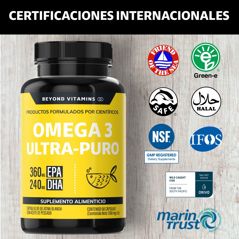 Foto 3 pulgar | Suplemento Alimenticio Beyond Vitamins Omega 3 Aceite de Pescado 60 Cápsulas