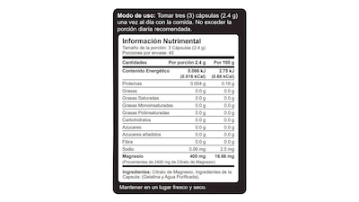 Foto 2 | Citrato De Magnesio 2400mg Vnat 135 Capsulas Magnesium Citrate