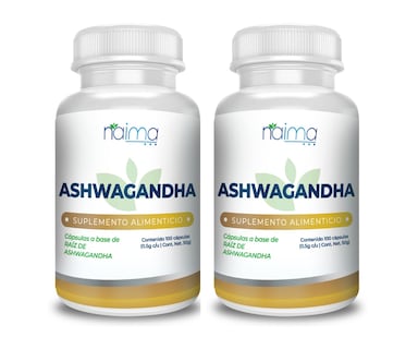 Foto 1 | Suplemento Alimenticio Ashwagandha 2 Frascos con 100 Cápsulas C/U de 500 mg