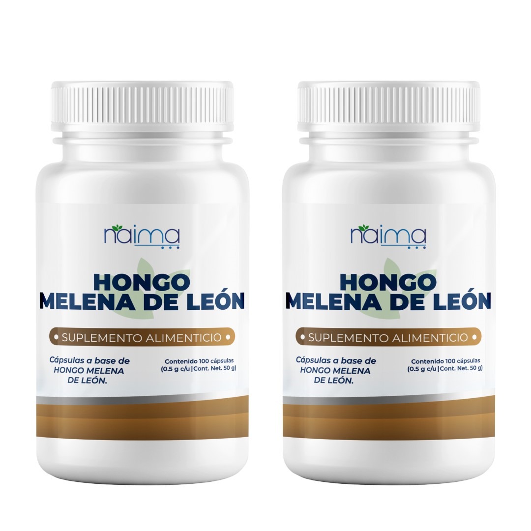 Foto 1 | Hongo Melena de León Naima Lab 2 Frascos con 100 Cápsulas C/U