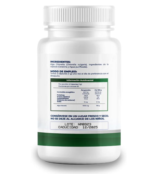 Foto 4 pulgar | Alga Espirulina Orgánica 500 Mg  100 Cápsulas  C/u Ingredientes Naturales Superfood