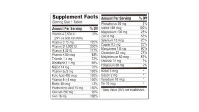 Foto 2 | Multivitaminico Centrum Silver Mujer 50+ Vitaminas 65 Tabletas