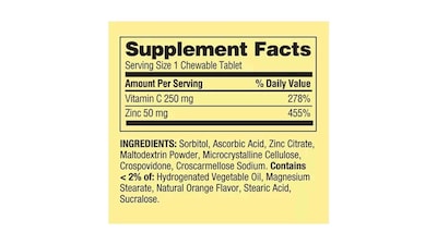 Foto 2 | Zinc 50mg Spring Valley 150 Tabletas Masticables Sabor Naranja