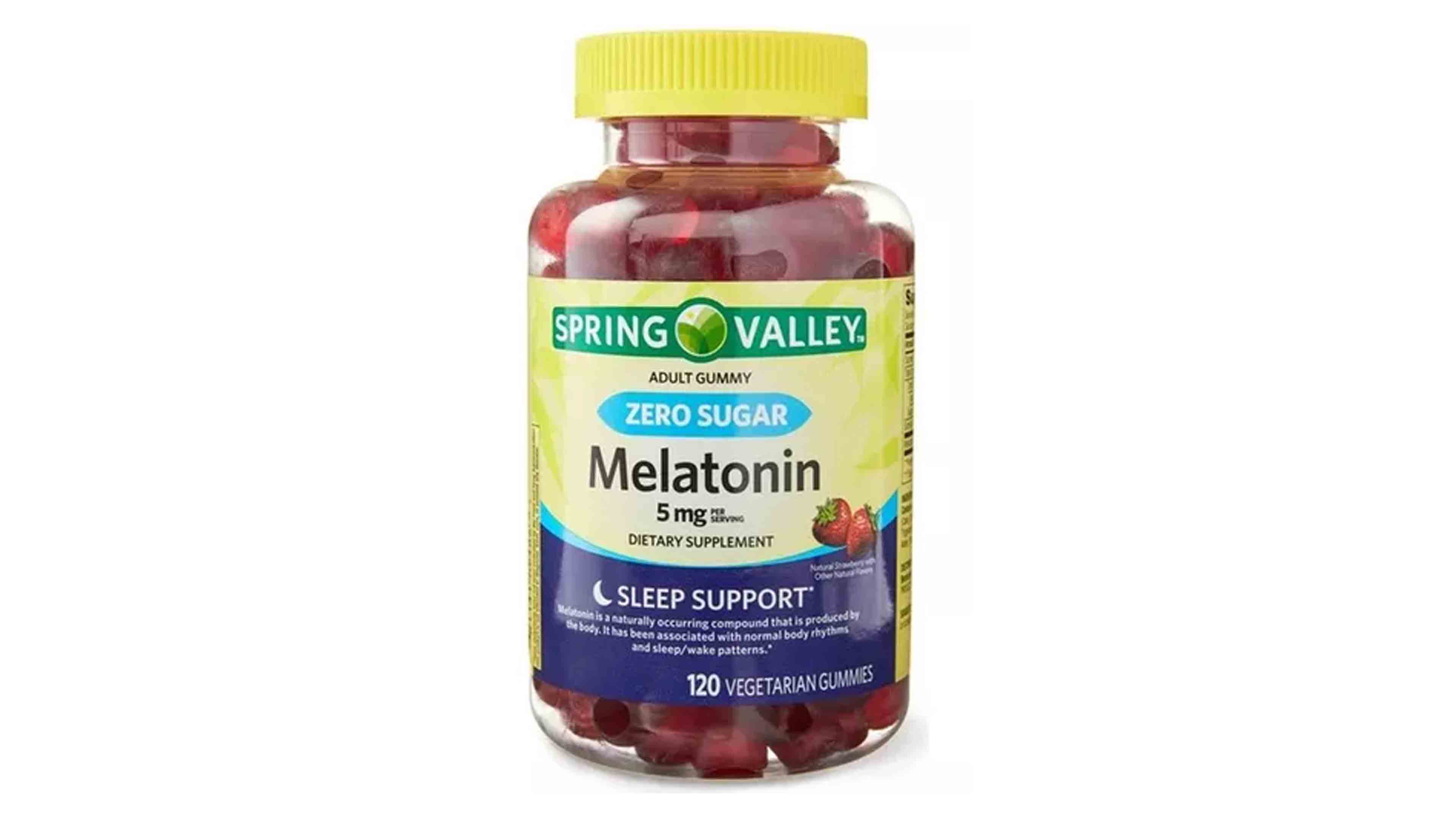 Melatonina Spring Valley Cero Azúcar 5 mg 120 Gomitas Fresa