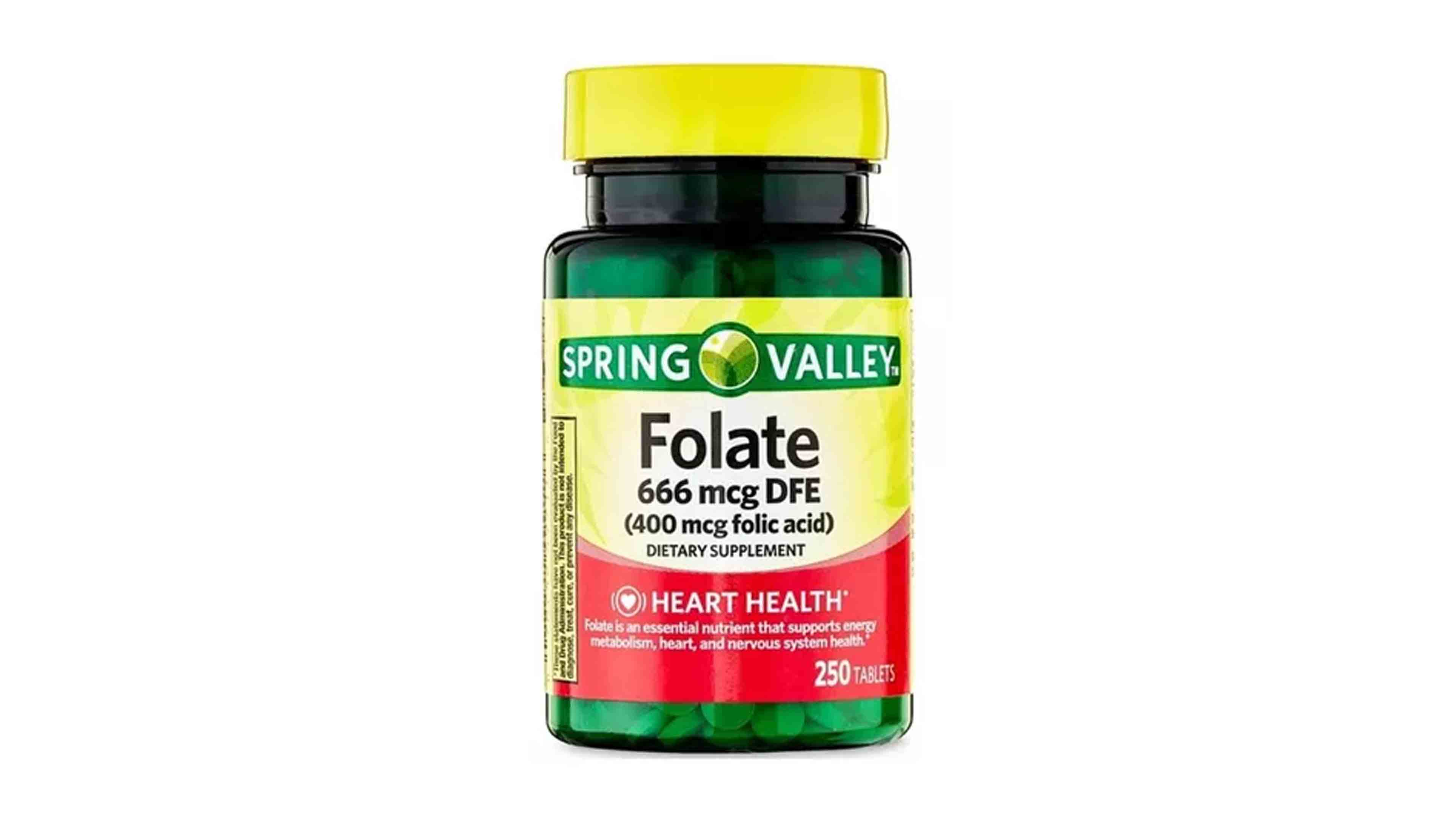 Ácido Fólico 400 mcg + Folate 666 mcg Spring Valley 250 Tabletas