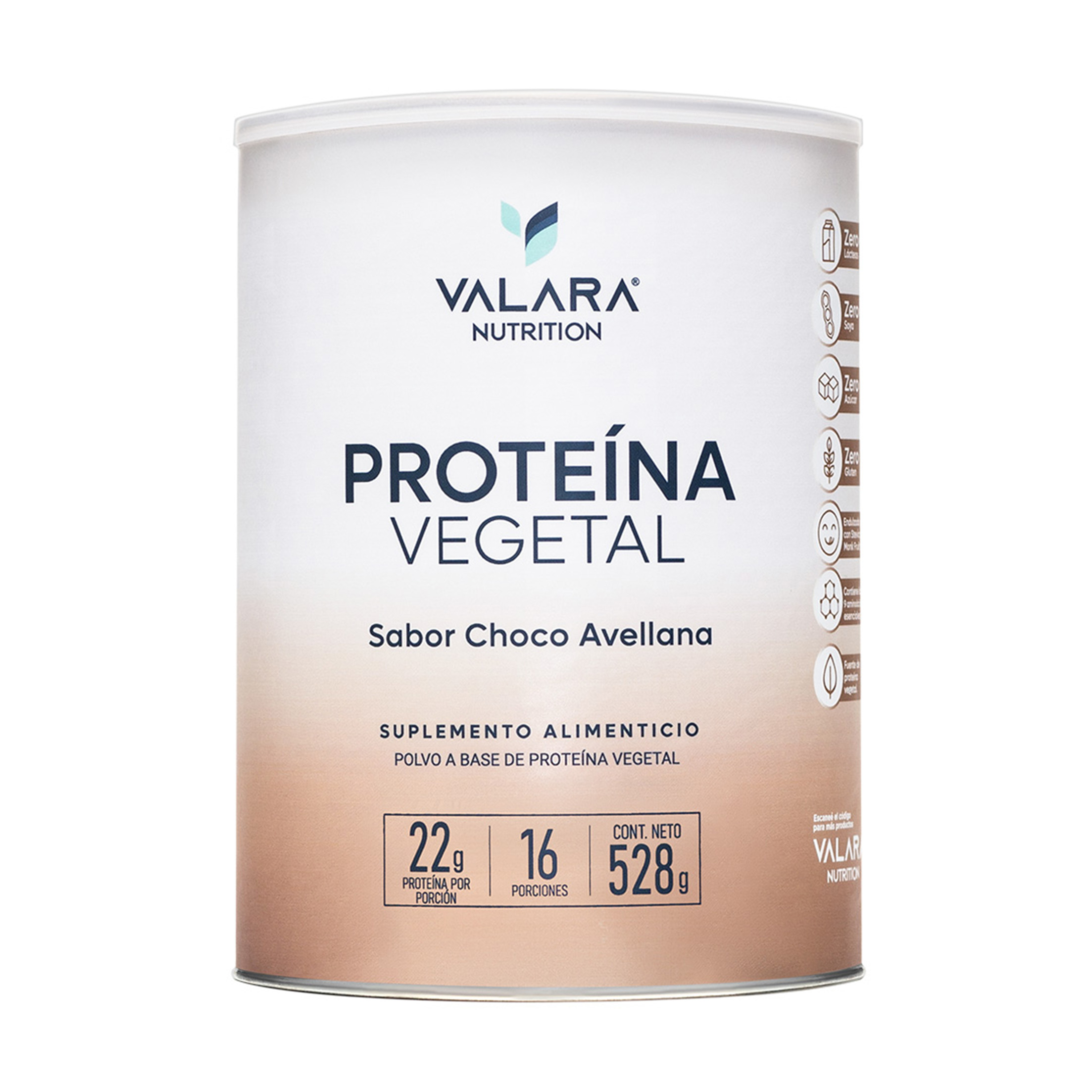 Foto 2 pulgar | Proteína Vegana Valara Sabor Choco Avellana Sin Azúcar 528 G