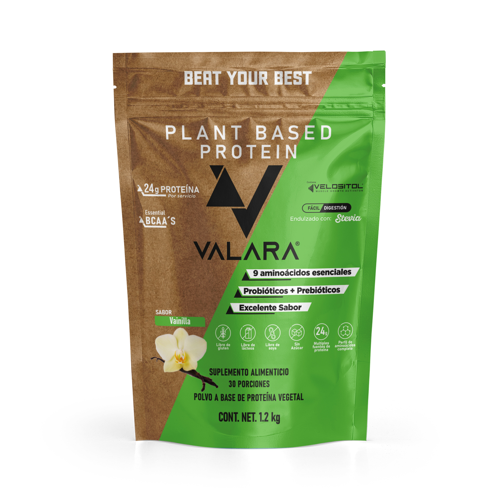 Proteína Vegana Valara Sabor Vainilla 1.2 kg