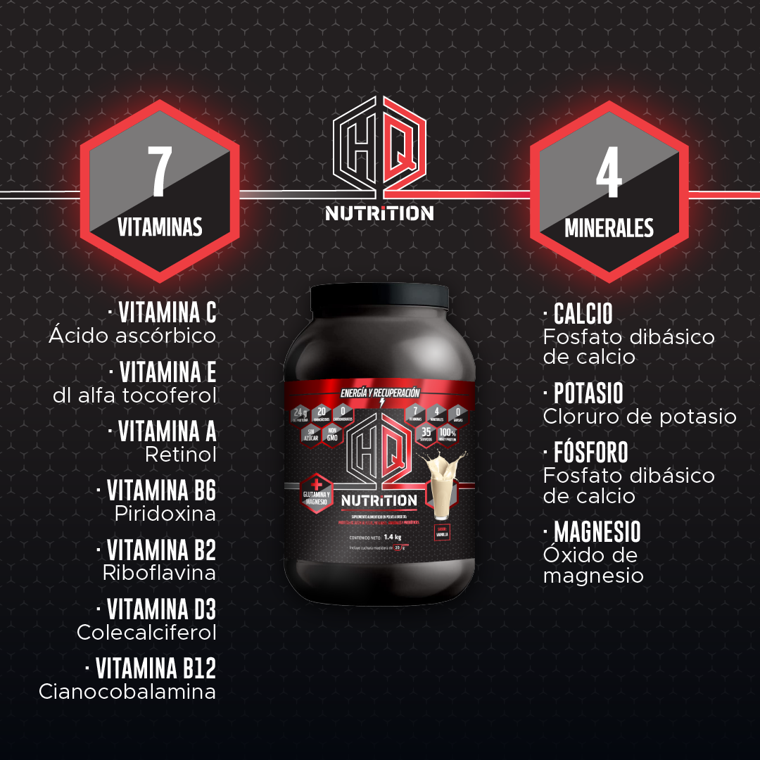 Foto 5 pulgar | Proteina De Suero De Leche Hq Nutrition| Whey En Polvo Bote De 1400gr |sabor Vainilla |suplemento Alimenticio
