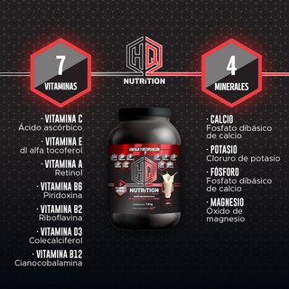 Foto 4 | Proteina De Suero De Leche Hq Nutrition| Whey En Polvo Bote De 1400gr |sabor Vainilla |suplemento Alimenticio