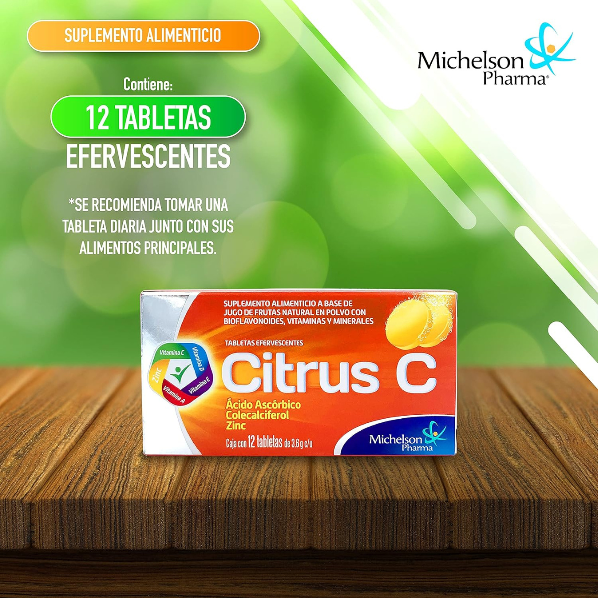 Foto 6 pulgar | Citrus C - 12 Tabletas Efervescentes Michelson Pharma Sabor Frutas