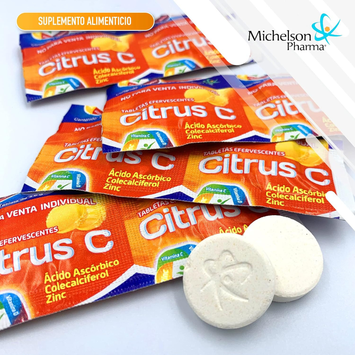 Foto 7 pulgar | Citrus C - 12 Tabletas Efervescentes Michelson Pharma Sabor Frutas