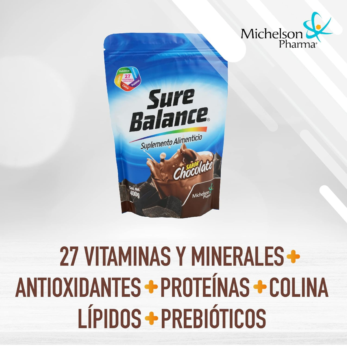 Foto 4 pulgar | Suplemento Alimenticio en Polvo Sure Balance Michelson Pharma Chocolate