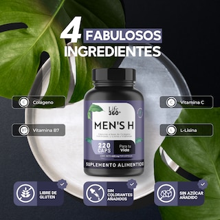 Foto 4 | Suplemento para el Crecimiento del Cabello Men's H Life 360+ 220 Capsulas