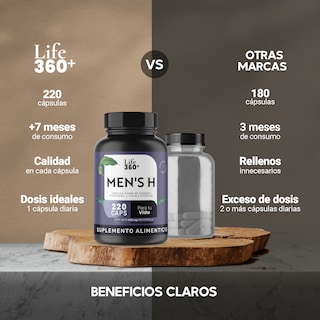 Foto 6 | Suplemento para el Crecimiento del Cabello Men's H Life 360+ 220 Capsulas