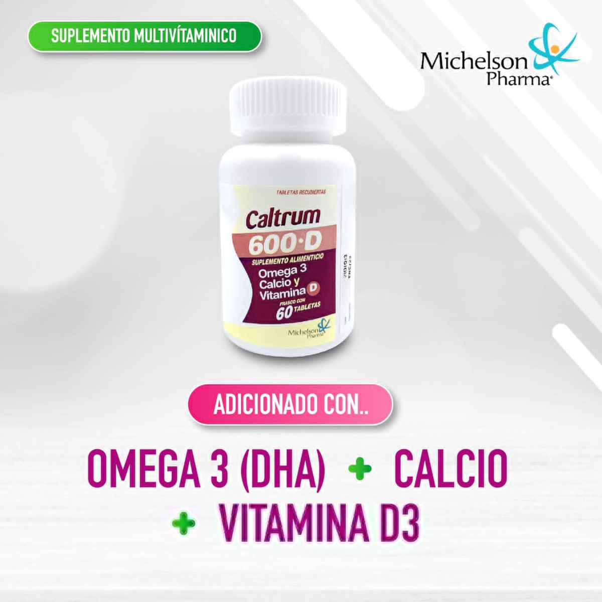 Foto 6 pulgar | Caltrum 600 + D Michelson Pharma con  Omega 3 Calcio y Vitamina D