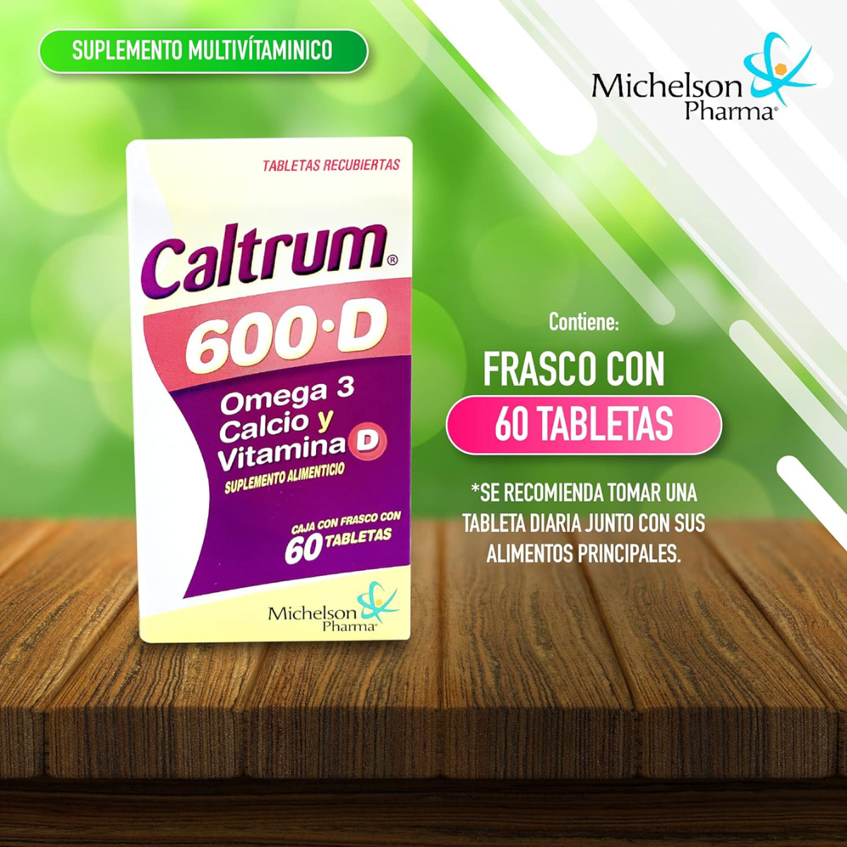 Foto 7 pulgar | Caltrum 600 + D Michelson Pharma con  Omega 3 Calcio y Vitamina D