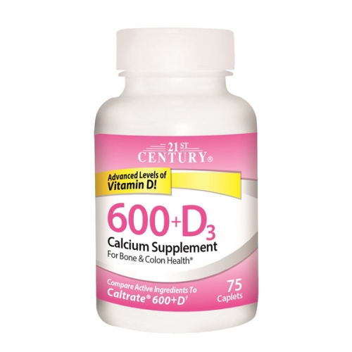 Venta Internacional- Suplemento 21st Century Calcium 600 + Vitamina D3 75 Comprimidos