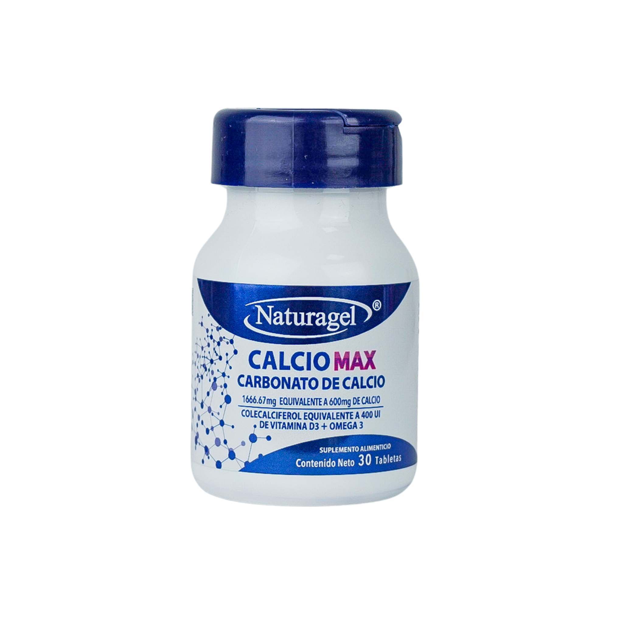 Naturagel | Calcio Max | Carbonato De Calcio Con Omega 3 | Soporte Huesos Y Articulaciones