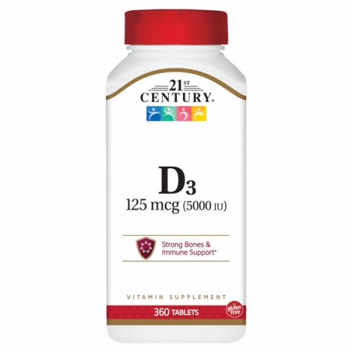 Venta Internacional-Suplemento De Vitamina D3 Del Siglo XXI, 5000 Ui, 360 Tabletas X6