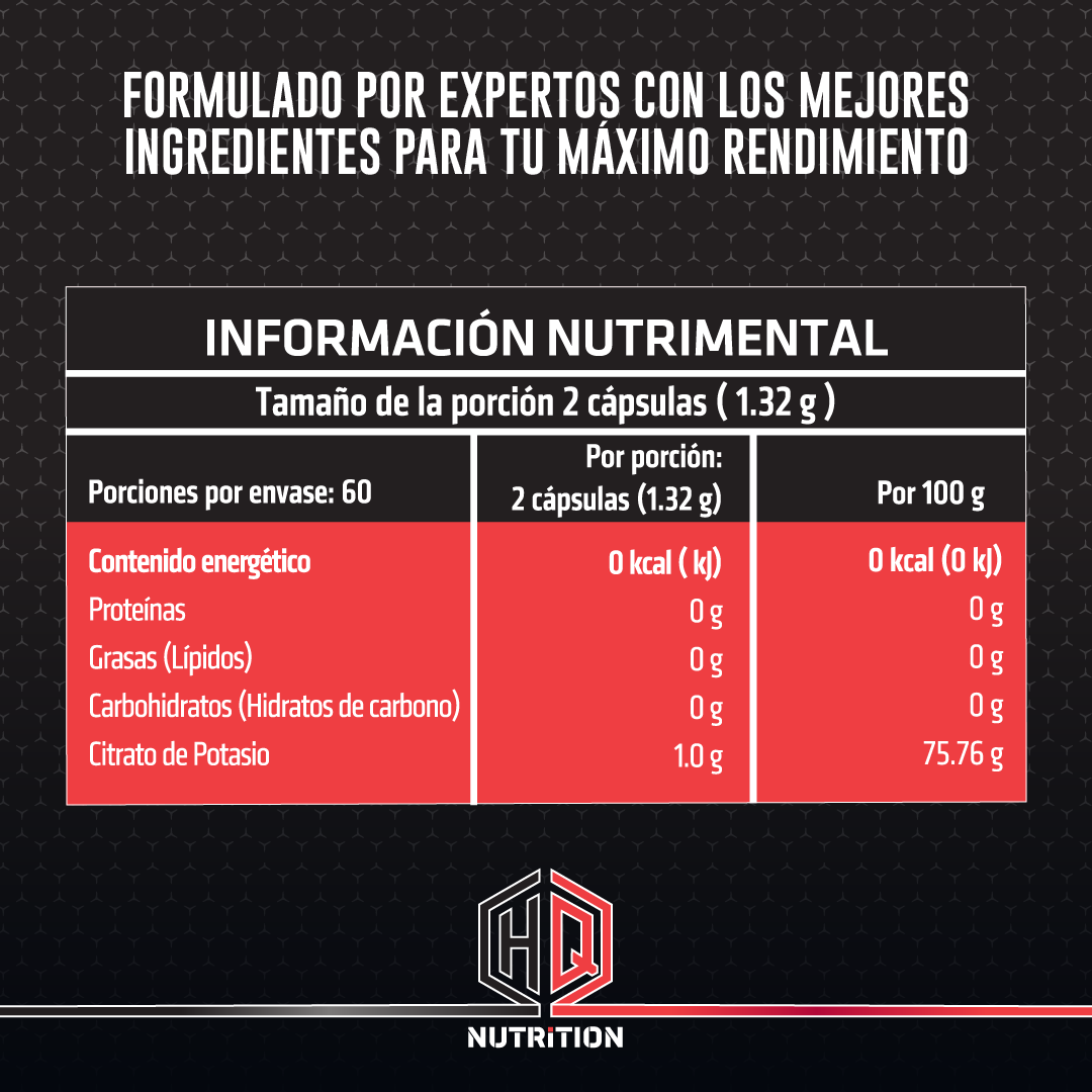 Foto 9 pulgar | Citrato De Potasio Hq Nutrition 120 Cápsulas Suplemento Alimenticio