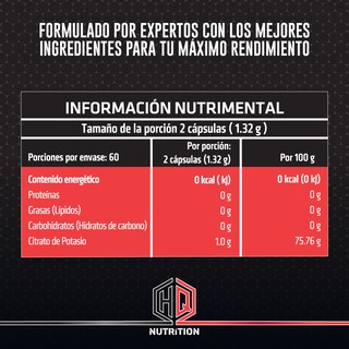 Foto 8 | Citrato De Potasio Hq Nutrition 120 Cápsulas Suplemento Alimenticio