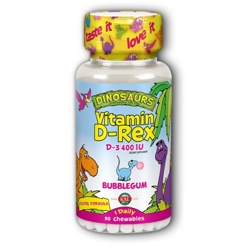 Foto 2 pulgar | Venta Internacional-Suplemento Kal con Vitamina D-rex Bubblegum 90 Masticables