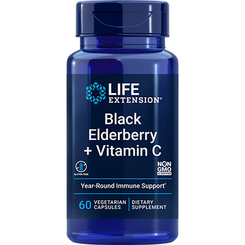 Foto 2 pulgar | Venta Internacional-suplemento Life Extension Black Elderberry + Vitamina C 60 Ca