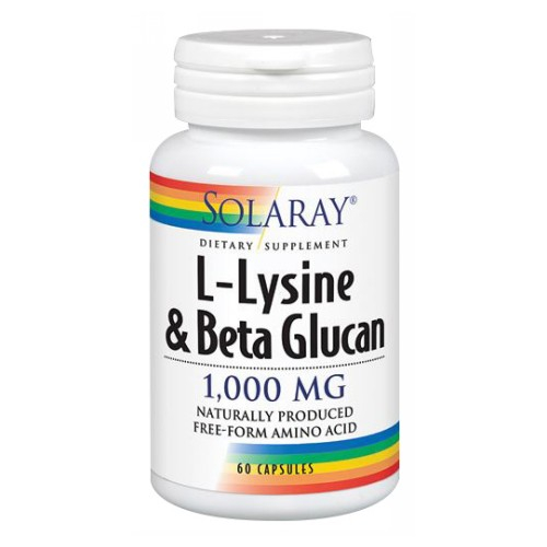 Venta Internacional-suplemento Dietético Solaray L-lisina Y Beta Glucano 60 Cápsulas