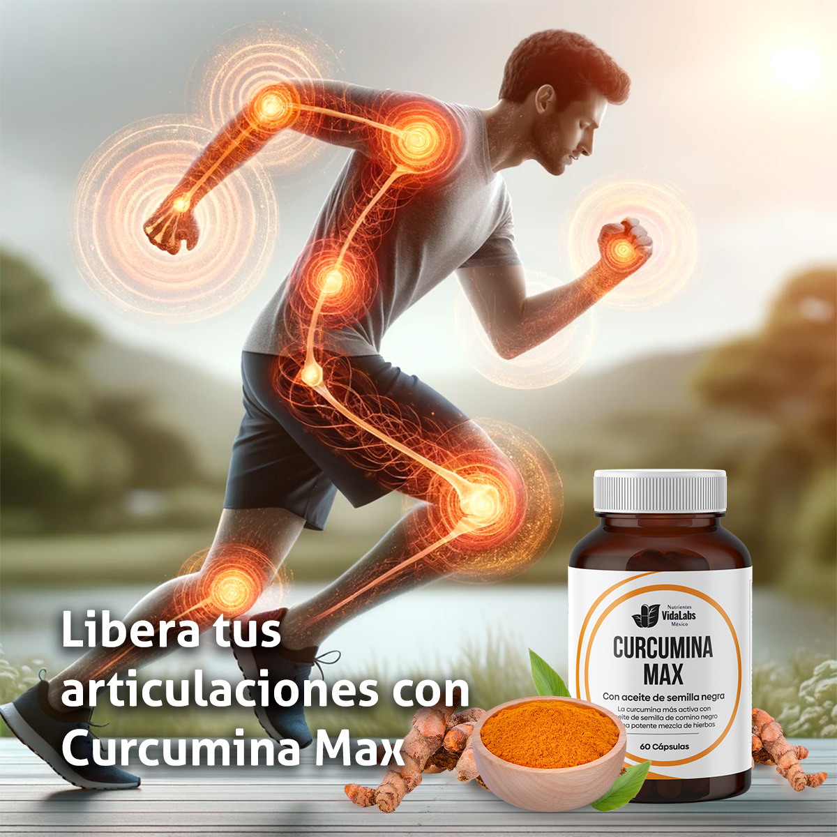 Foto 5 pulgar | Suplemento Curcumina Max Nutrientes Vidalabs México 60 Cápsulas