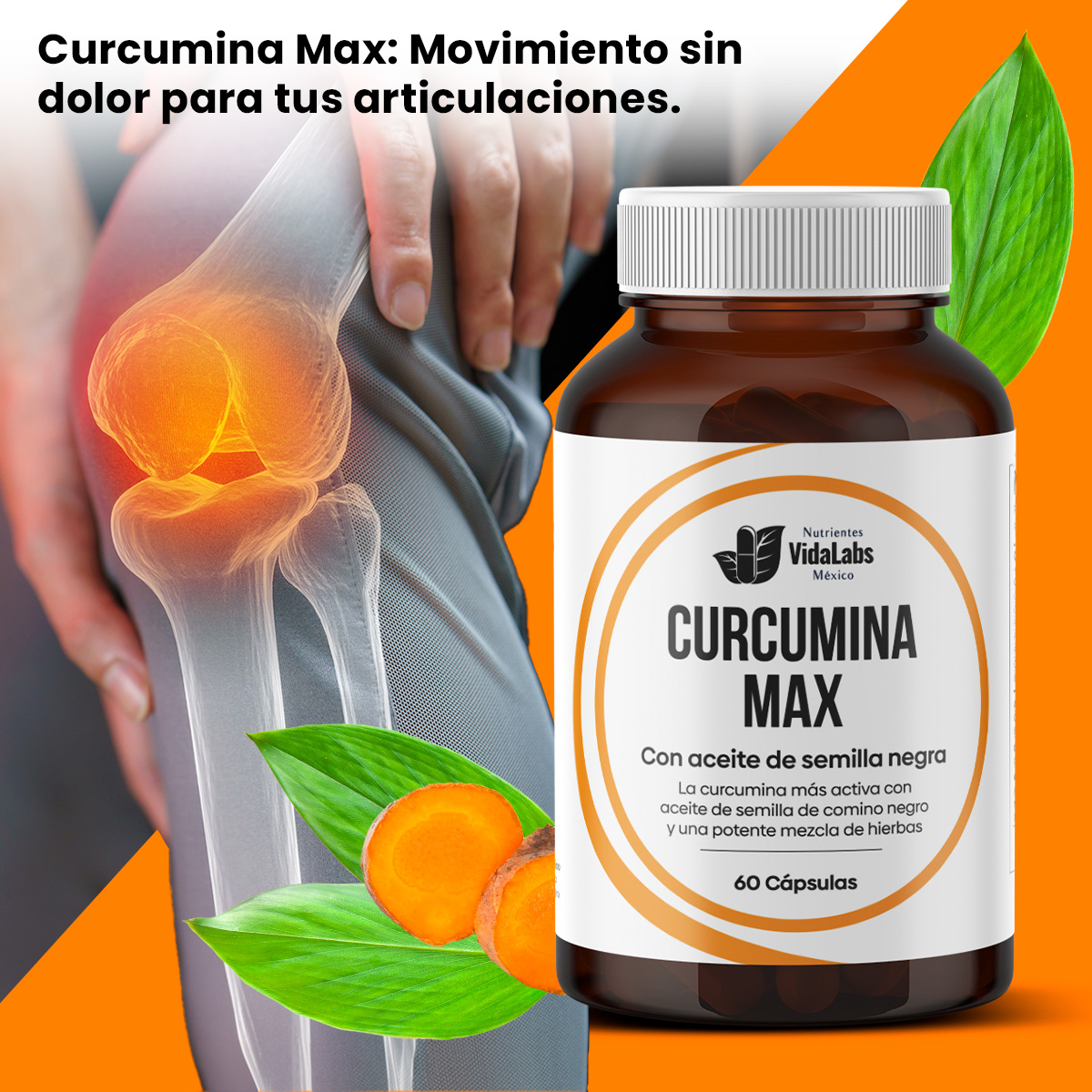 Foto 6 pulgar | Suplemento Curcumina Max Nutrientes Vidalabs México 60 Cápsulas