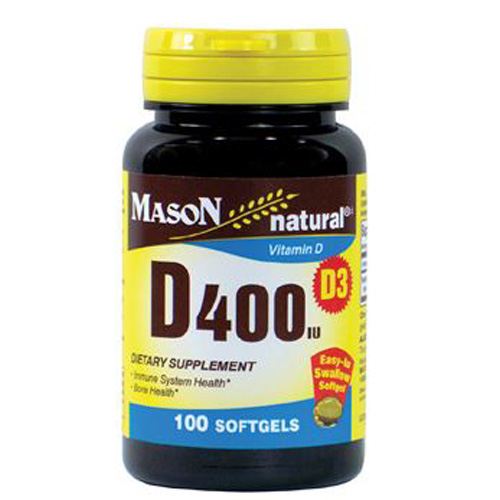 Vitamina D400 100 Cápsulas Blandas de Mason - Importado de Estados Unidos