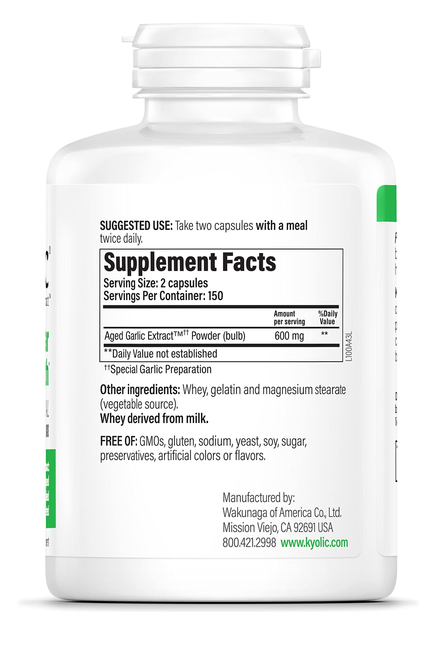 Foto 5 pulgar | Venta Internacional- Suplemento Kyolic A.G.E Hi-po Formula 100 300 Cápsulas