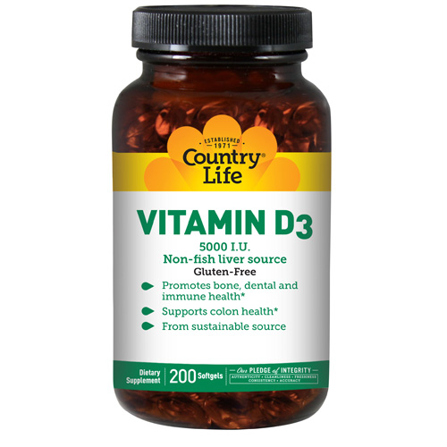 Foto 1 | Venta Internacional- Suplemento de Vitamina D3 5000 Ui 200 Cápsulas Blandas Country Life X6