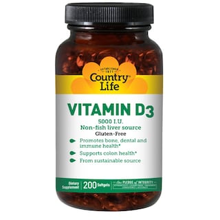 Foto 1 | Venta Internacional- Suplemento de Vitamina D3 5000 Ui 200 Cápsulas Blandas Country Life X6