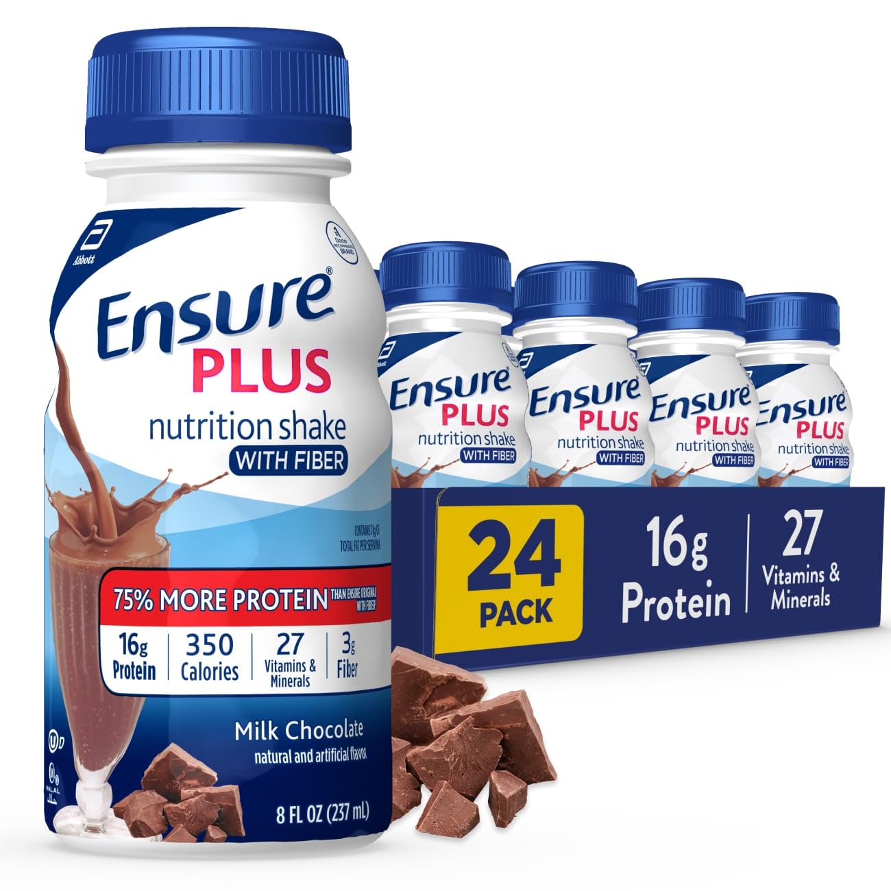 Foto 2 pulgar | Chocolate Con Leche Nutrition Shake Ensure Plus  237 Ml  Paquete De 24 - Venta Internacional.