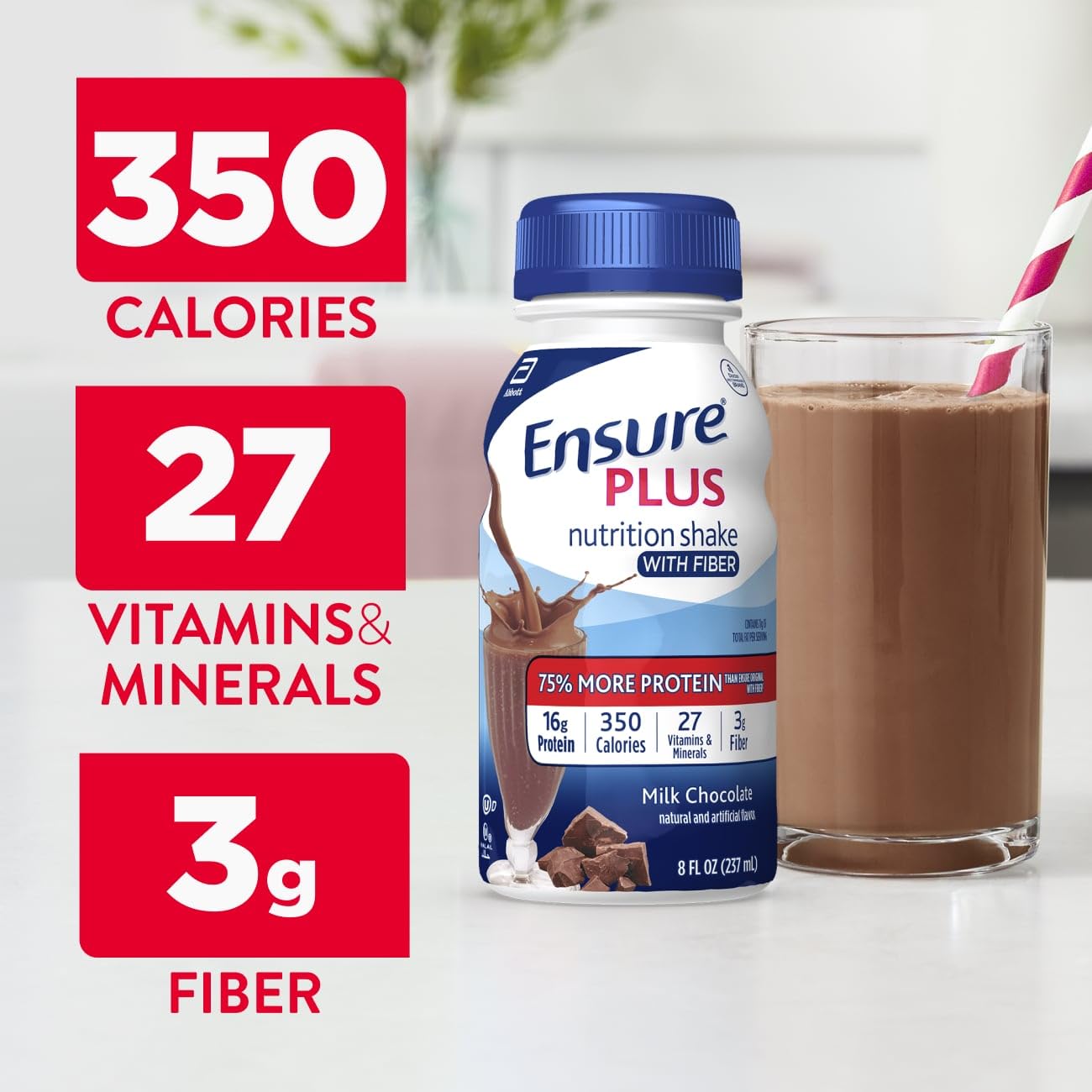 Foto 5 pulgar | Chocolate Con Leche Nutrition Shake Ensure Plus  237 Ml  Paquete De 24 - Venta Internacional.