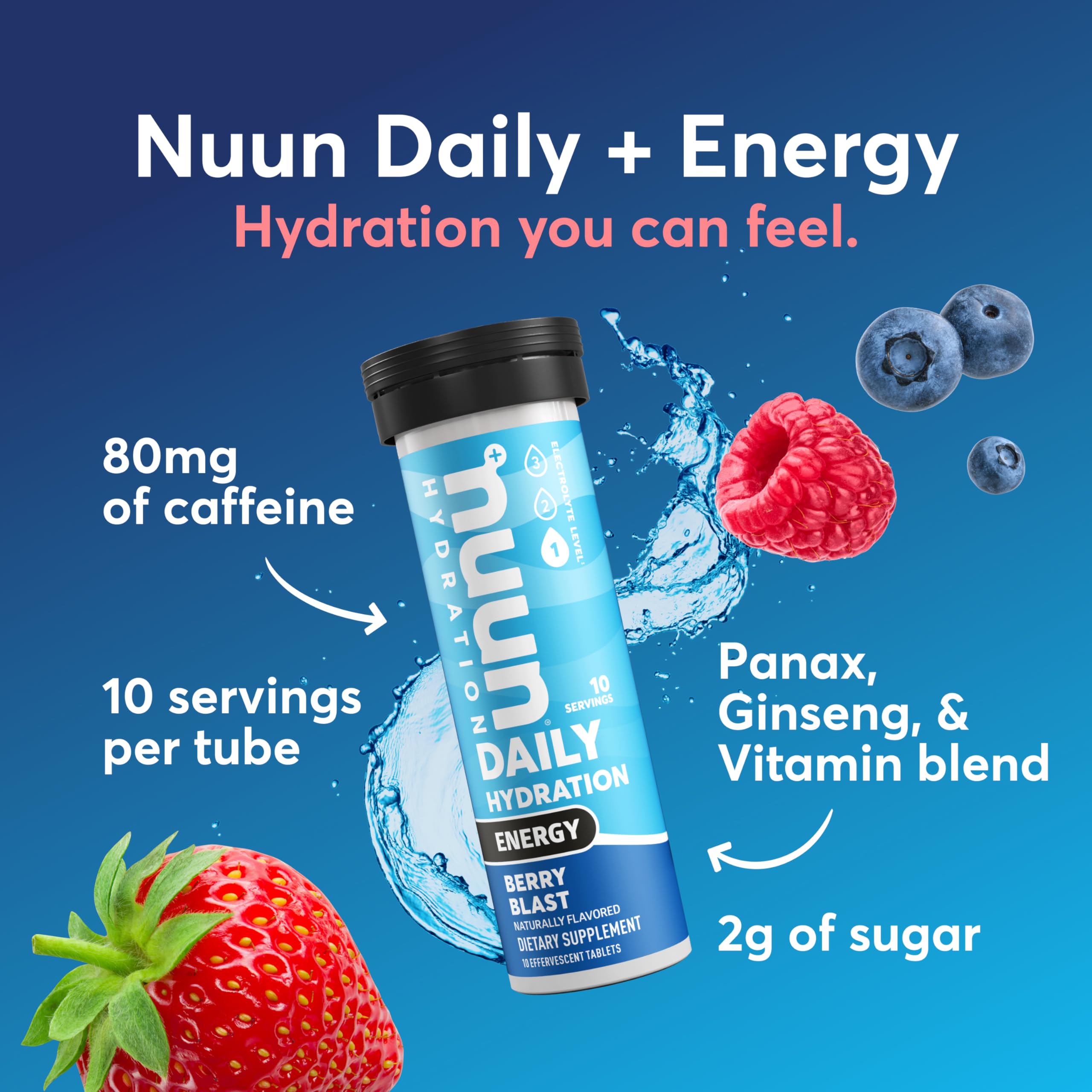 Foto 2 | Tabletas Electrolíticas Nuun Energy Con Ginseng Y Cafeína 80s - Venta Internacional.