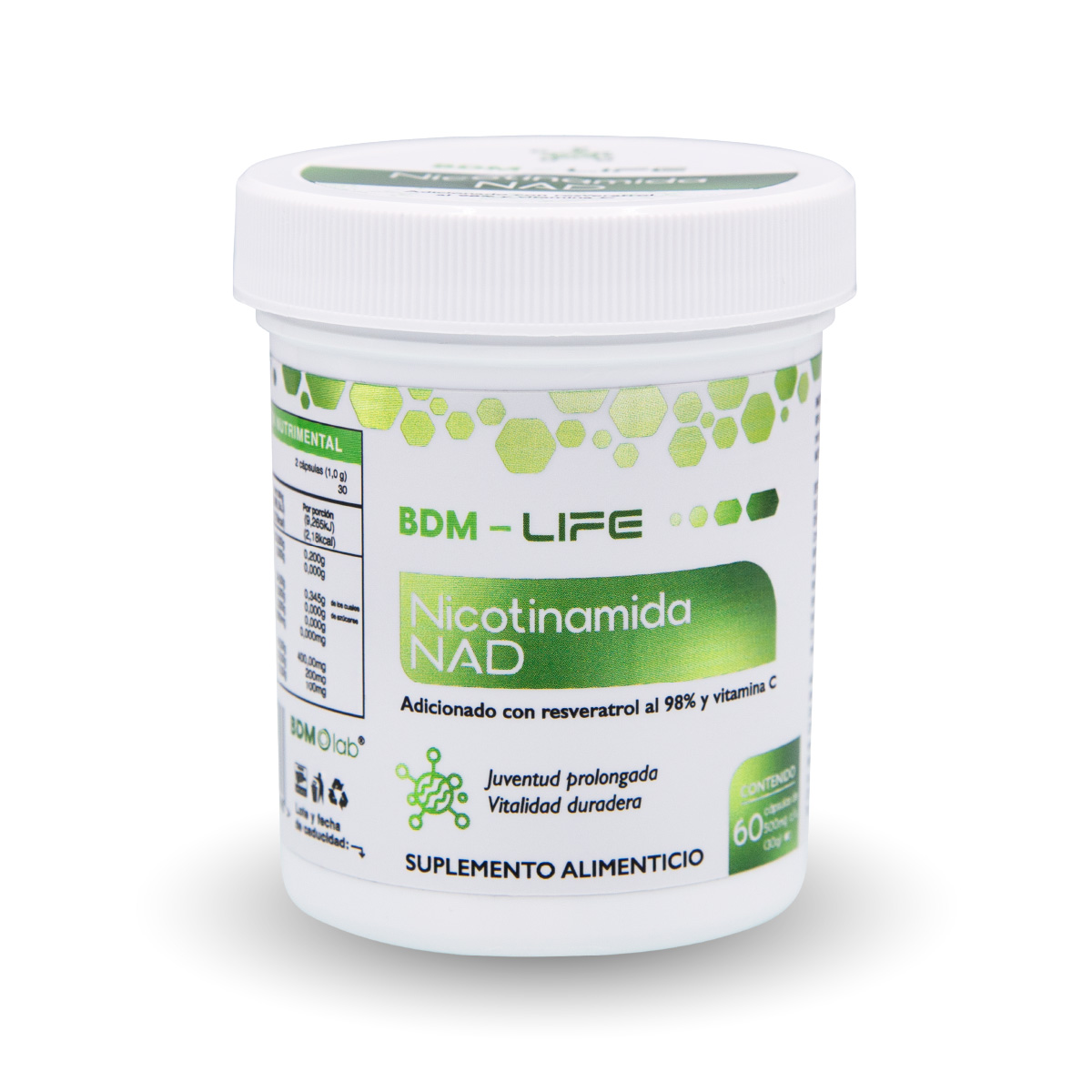 Foto 1 | Bdm Life Nicotinamida Nad  Suplemento Alimenticio  60 Cáps.