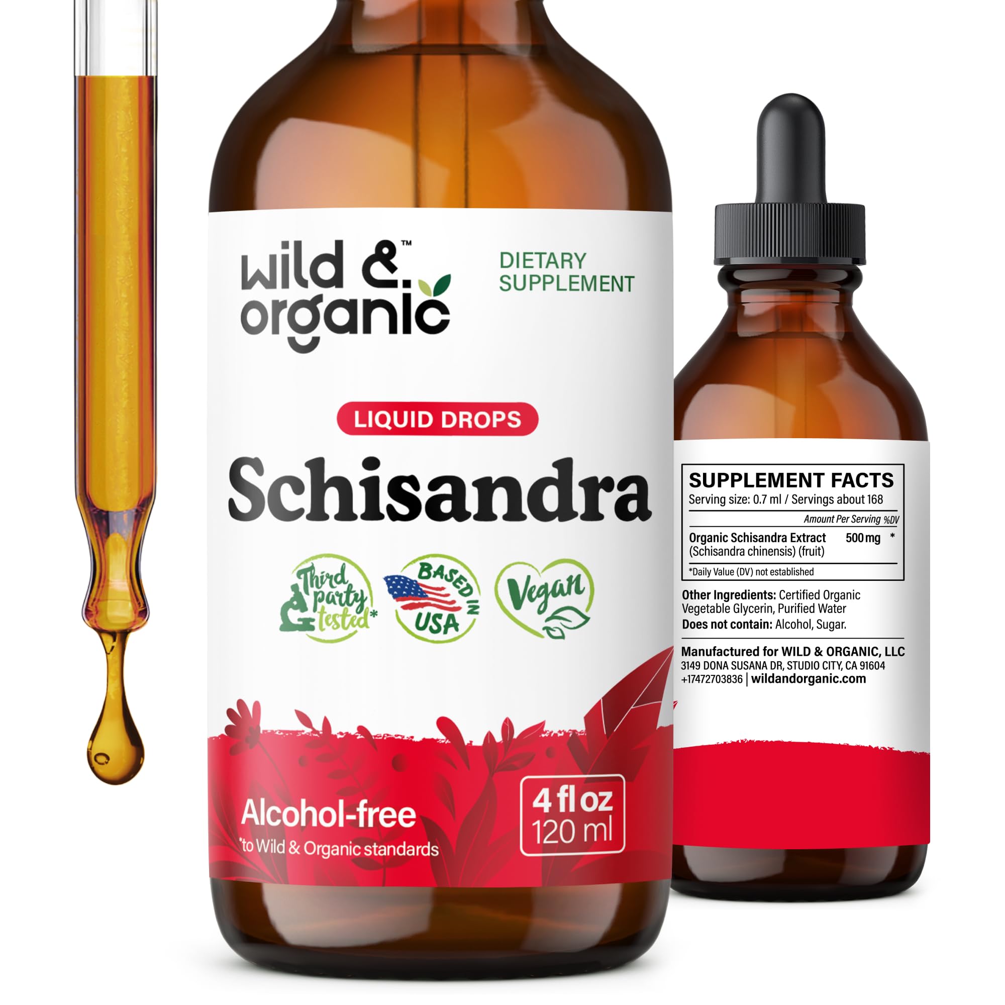 Foto 2 pulgar | Tintura De Schisandra Salvaje Y Orgánica  500 Mg  120 Ml  Para Relajación - Venta Internacional.