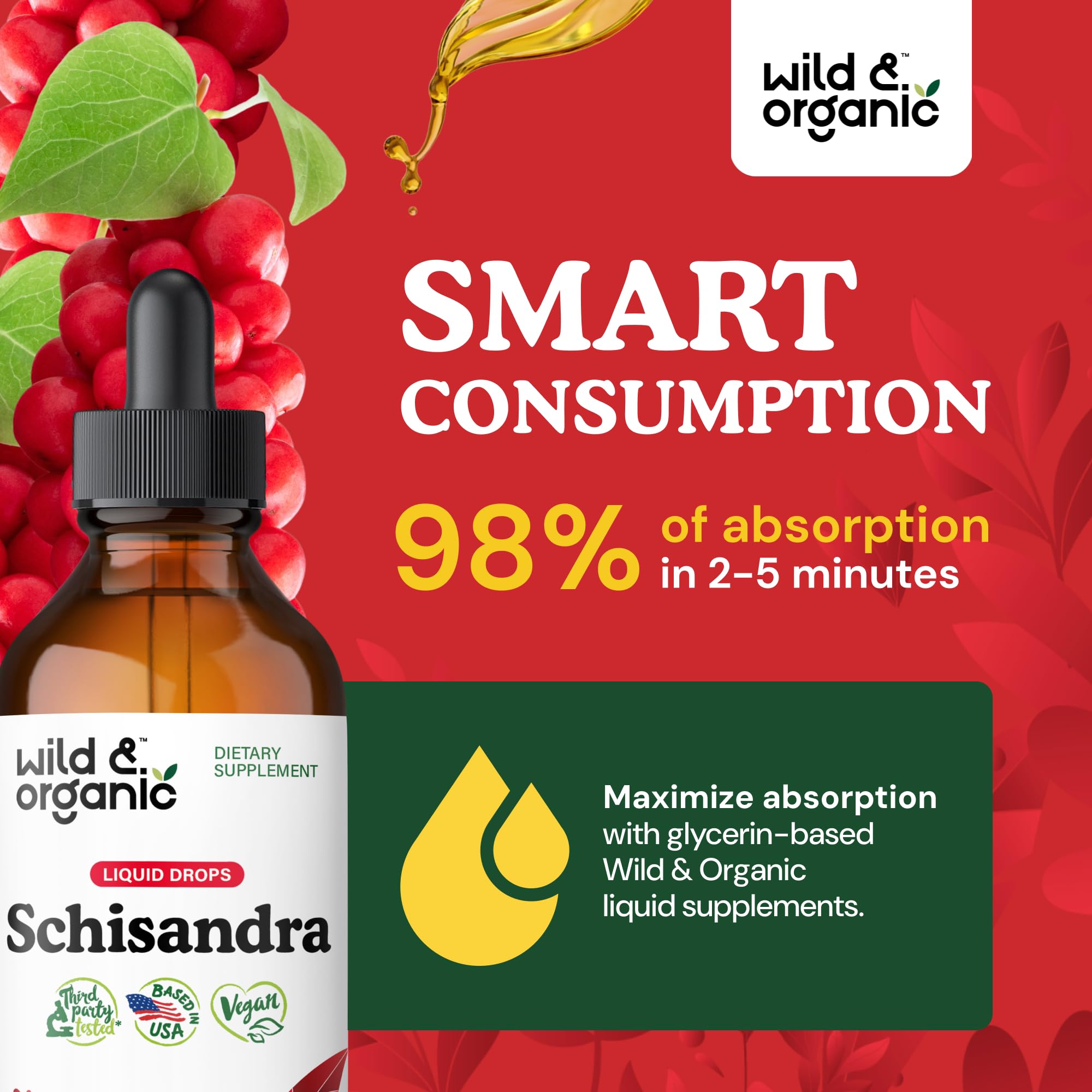 Foto 4 | Tintura De Schisandra Salvaje Y Orgánica  500 Mg  120 Ml  Para Relajación - Venta Internacional.