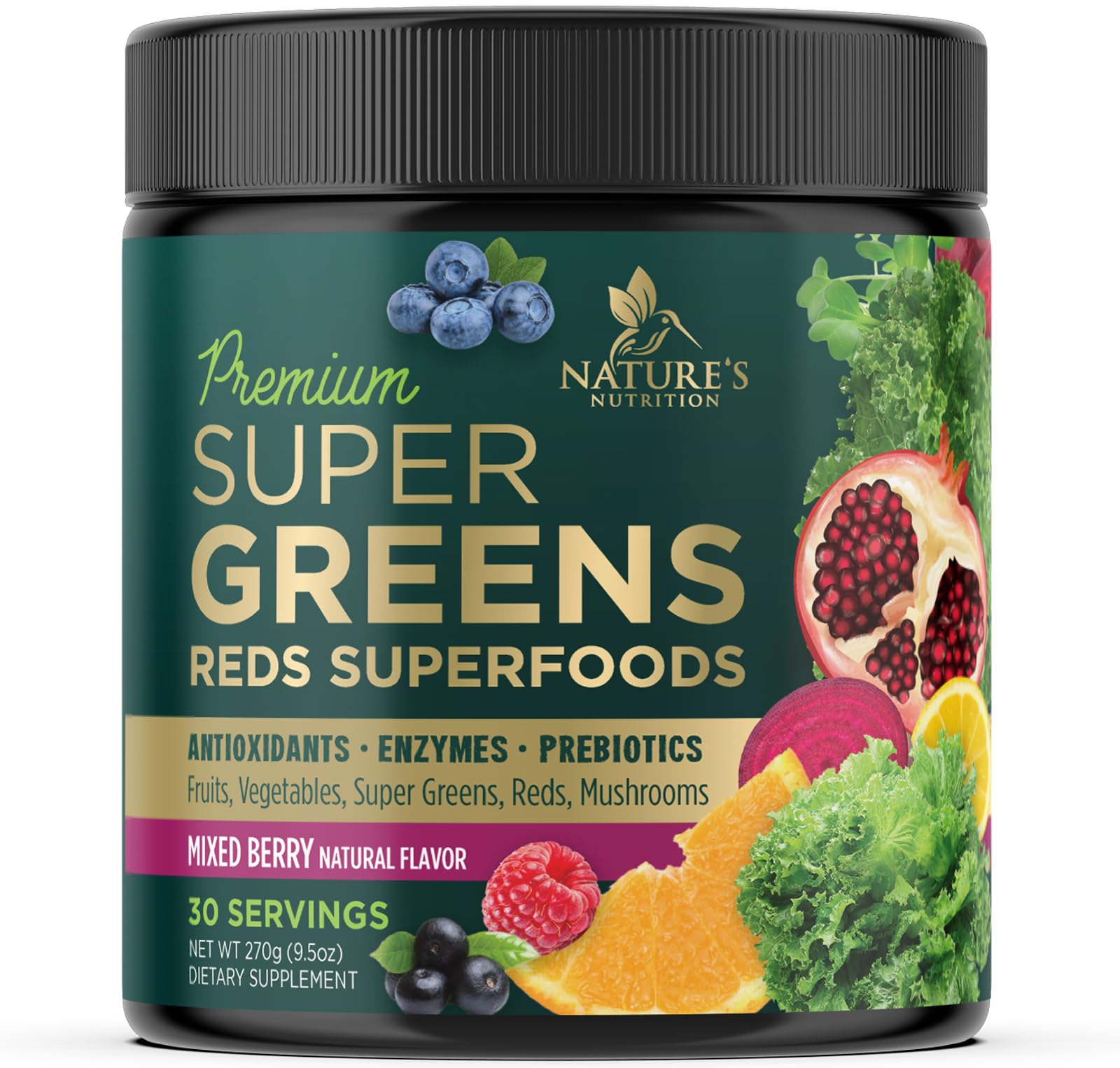 Foto 2 pulgar | Mezcla De Superalimentos En Polvo Para Verduras  Nature's Nutrition  30 Porciones - Venta Internacional.