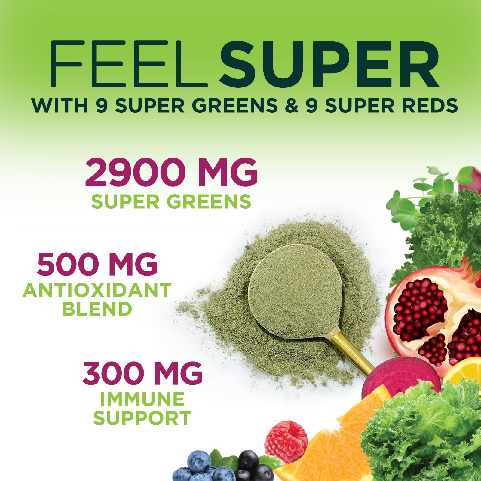 Foto 4 pulgar | Mezcla De Superalimentos En Polvo Para Verduras  Nature's Nutrition  30 Porciones - Venta Internacional.