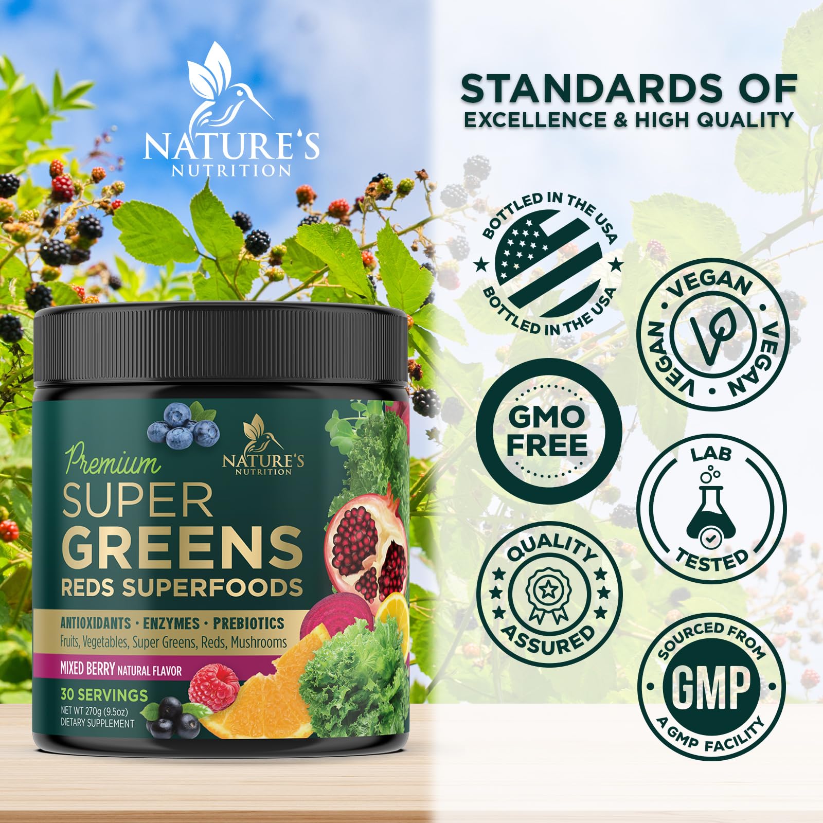 Foto 4 | Mezcla De Superalimentos En Polvo Para Verduras  Nature's Nutrition  30 Porciones - Venta Internacional.