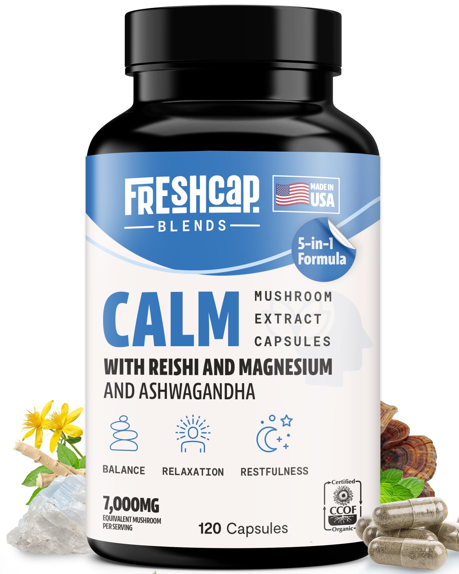 Foto 1 | Suplemento Freshcap Calm Con Reishi  Ashwagandha Y Hierba De San Juan - Venta Internacional.