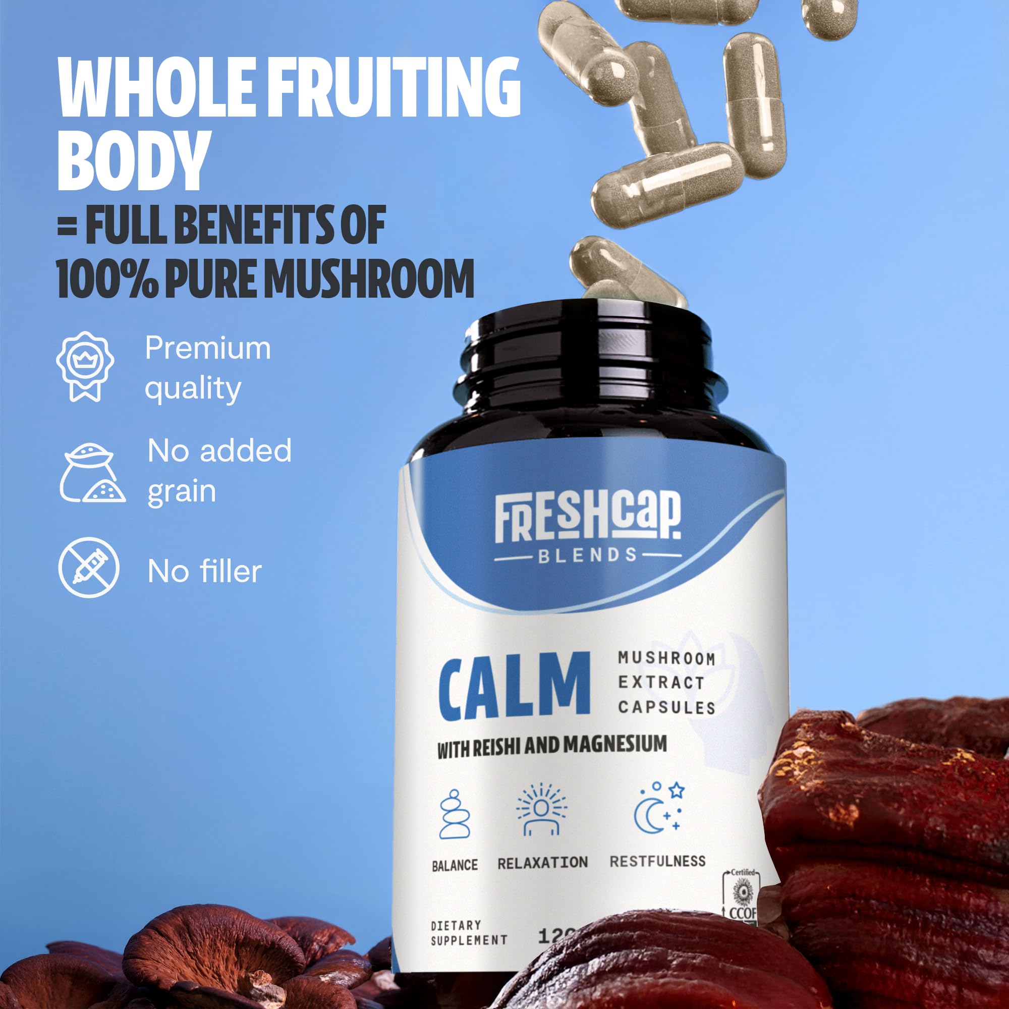 Foto 7 pulgar | Suplemento Freshcap Calm Con Reishi  Ashwagandha Y Hierba De San Juan - Venta Internacional.