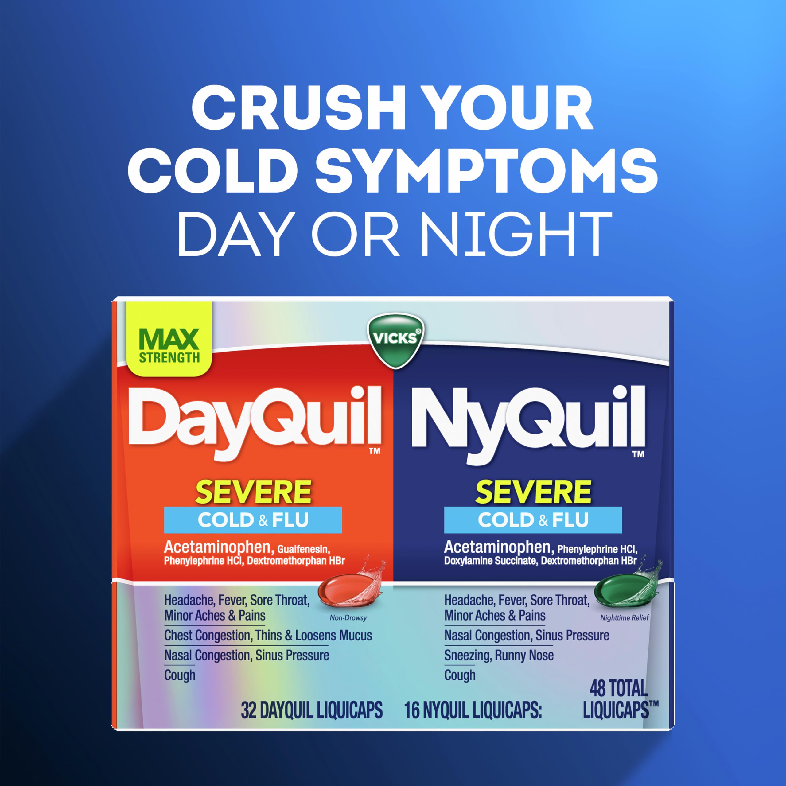 Foto 7 pulgar | Medicine Vicks Nyquil Para Resfriados Intensos  Gripe Y Congestión  24 Cápsulas Líquidas - Venta Internacional.